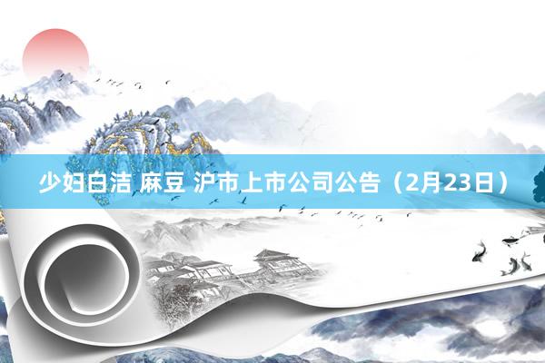 少妇白洁 麻豆 沪市上市公司公告（2月23日）